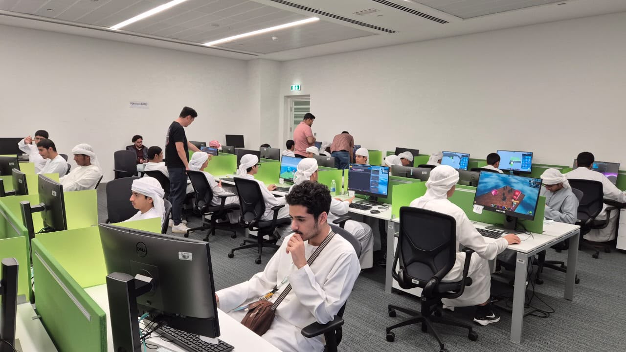 Students experimenting with game engines during a mentoring session.